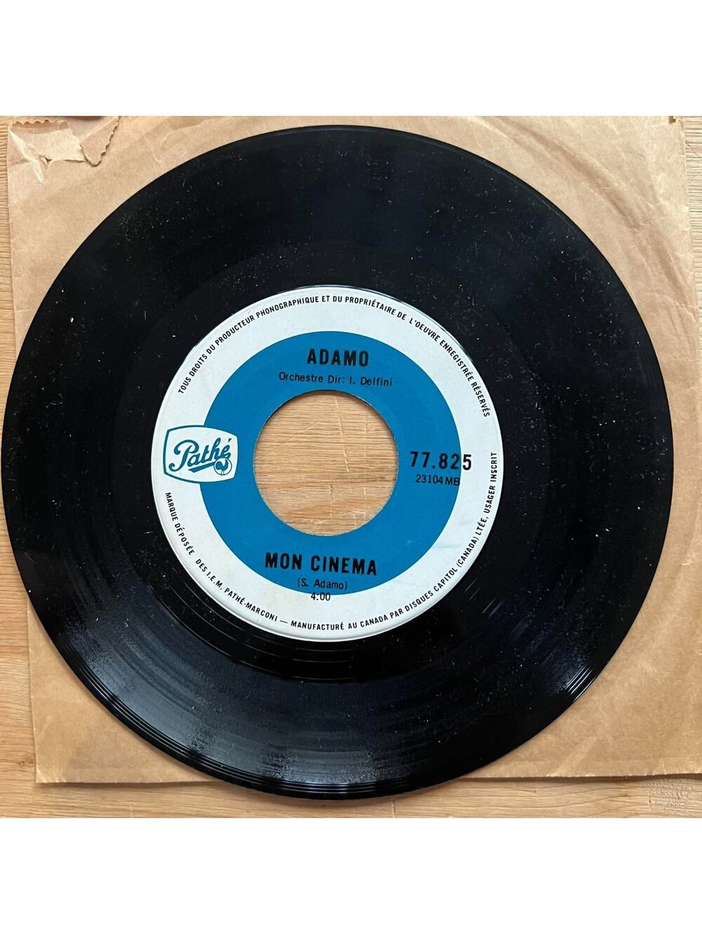 Adamo - Mon Cinema/Petit Bonheur 45rpm VG+ R13